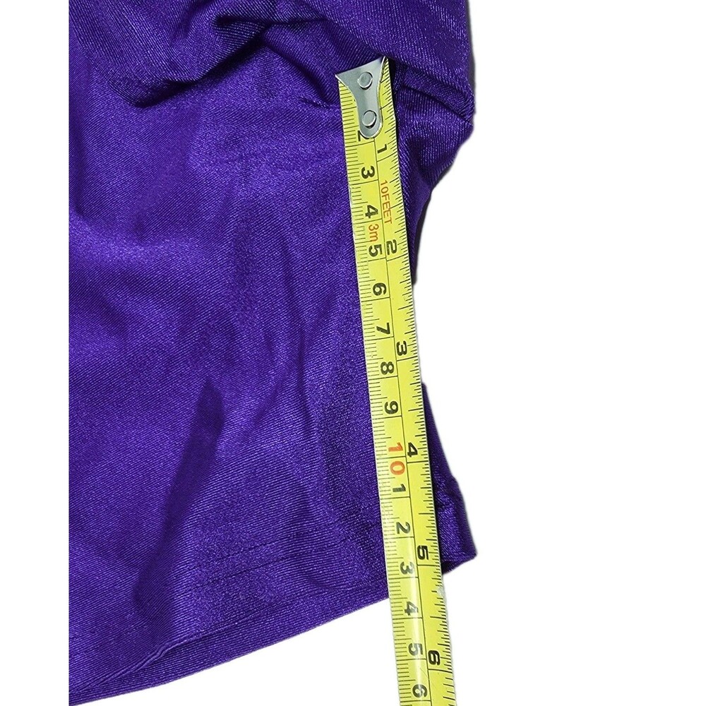 Body Wrappers VTG Royal Purple Chiffon Ruffle Lycra Unitard Biketard Kids 12/14 - Picture 10 of 12